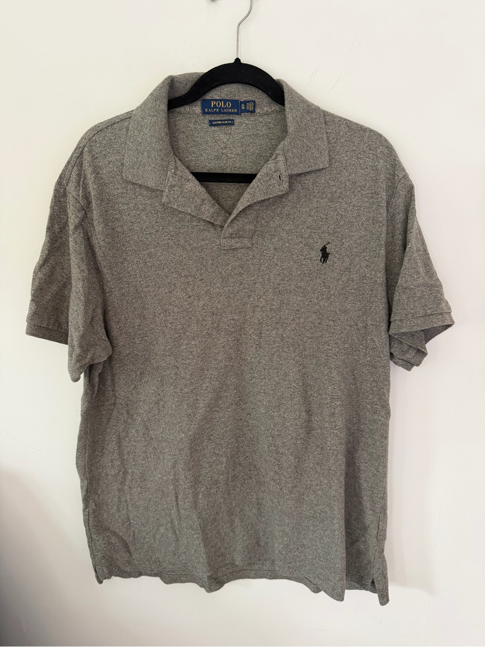 Ralph Lauren Gray Heather Polo Shirt with black Pony size XL